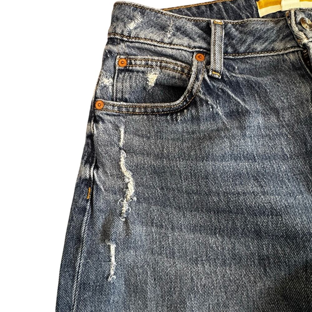 Maurices Goldie Blues Cheeky Wide Leg Jeans Women's Distressed Med Wash Denim 10 - Picture 4 of 10